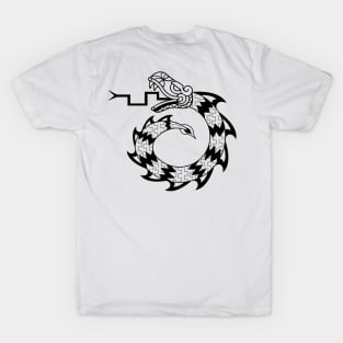 Mexican Snake Dragon Design Black T-Shirt